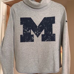 Nike Heather Gray Sweatshirt with Navy M size Medium